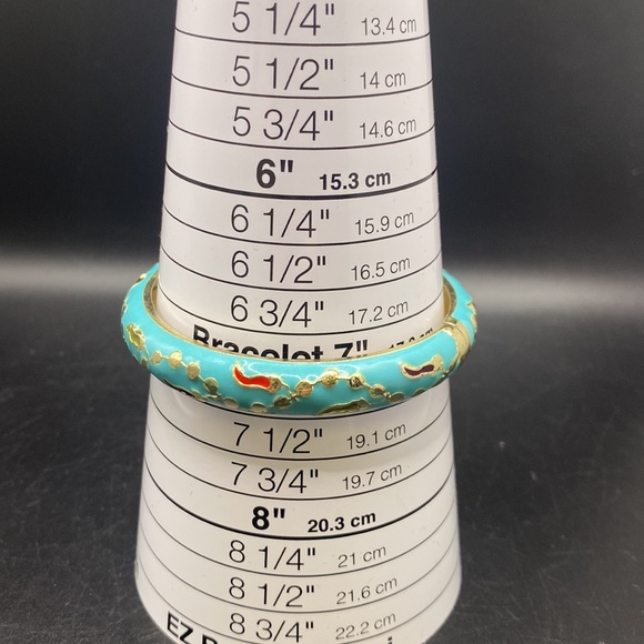 Vintage Jiu Long Xing Enamel Hinged Bracelet - Picture 7 of 7